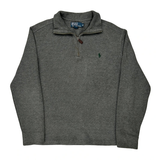 Polo By Ralph Lauren 1/4 Zip - Medium Grey Cotton