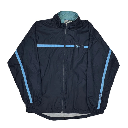 Reebok Windbreaker - XL Blue Nylon