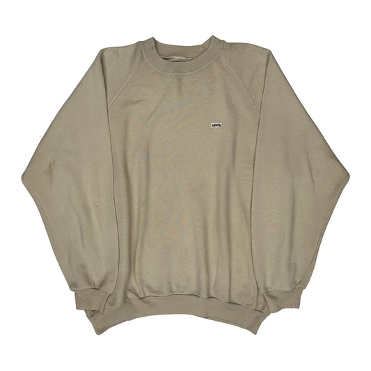 Vintage Levis Sweatshirt - XL Beige Cotton