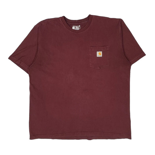 Carhartt T-Shirt - XL Burgundy Cotton