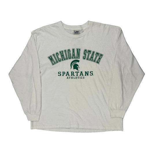 Michigan State Spartans Lee Sport Ncaa Long Sleeve T-Shirt - XL White Cotton