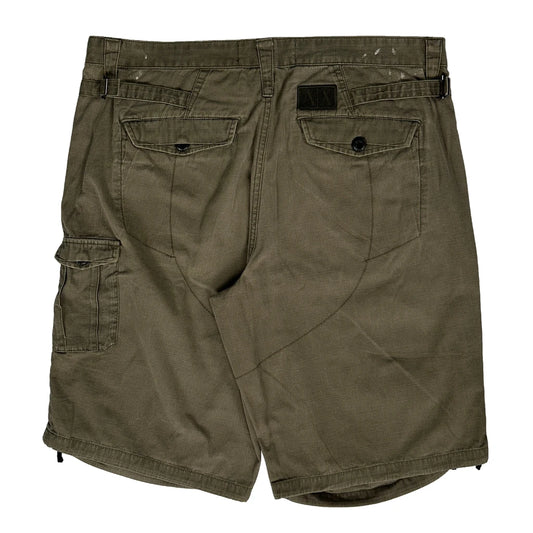 Vintage Armani Exchange Cargo Shorts - 36W 12L Khaki Cotton