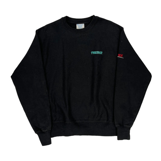 Reverse Weave Champion Graphic Sweatshirt - Medium Black Cotton Blend