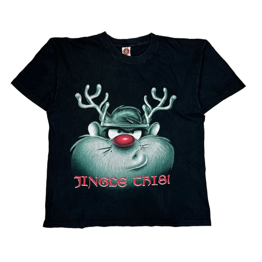 Jingle This! Looney Tunes Taz Christmas T-Shirt - XL Black Cotton