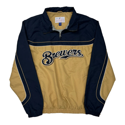 Brewers Mlb Mlb Windbreaker - XL Beige Polyester