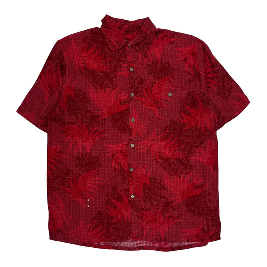 Batik Bay Floral Hawaiian Shirt - Medium Red Viscose