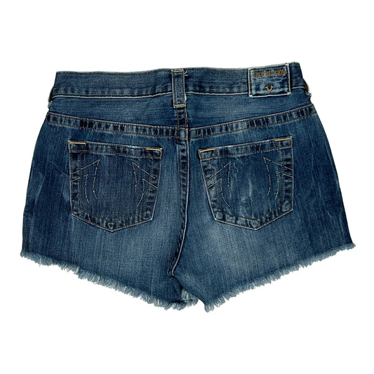 True Religion Denim Shorts - 32W UK 12 Blue Cotton