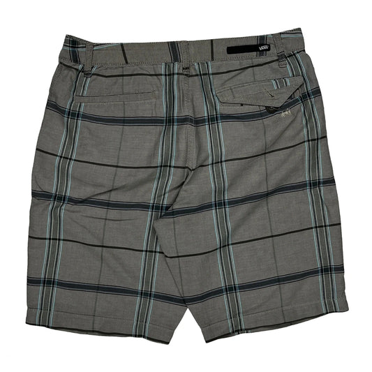 Vintage Vans Checked Shorts - 32W 9L Grey Cotton