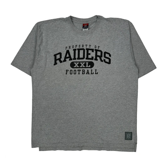 Vintage Raiders Reebok Nfl T-Shirt - XL Grey Cotton