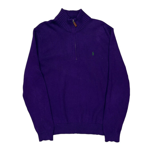 Polo By Ralph Lauren 1/4 Zip - Large Purple Cotton
