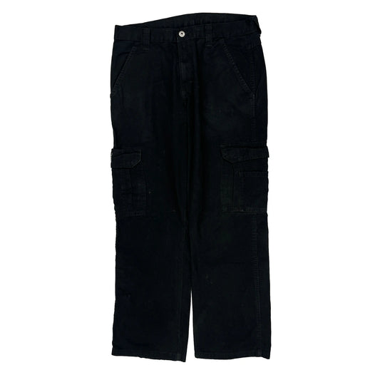 Wrangler Cargo Trousers - 32W 30L Black Cotton