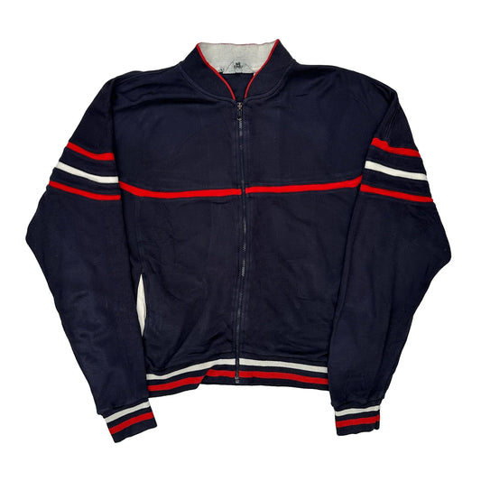 Christian Dior Striped Track Jacket - XL Navy Acrylic