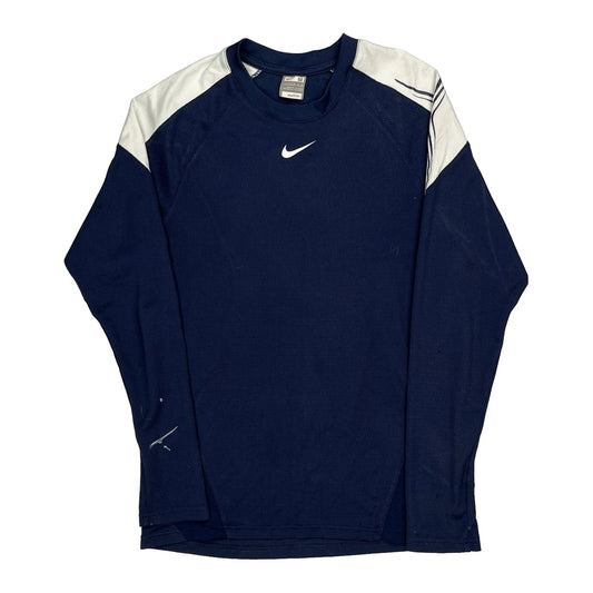 Nike Long Sleeve T-Shirt - Medium White Polyester