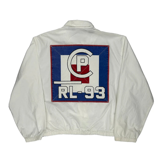 Rl-93 Polo By Ralph Lauren Graphic Jacket - Medium White Cotton