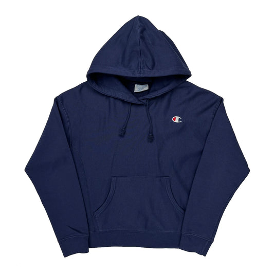 Vintage Reverse Weave Champion Hoodie - Medium Navy Cotton
