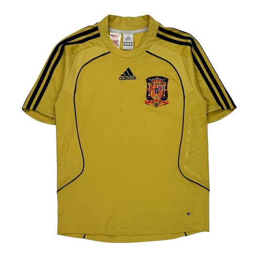 Age 14 Spain Away 2008-10 Adidas Football Shirt - Large Yellow Polyester