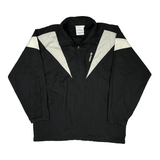 Adidas Oversized Windbreaker - Large Black Polyester