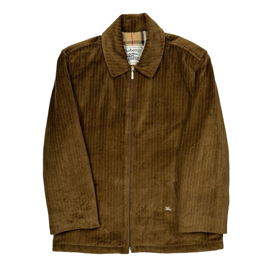 Burberry Velvet Pinstripe Jacket - Large Brown Corduroy