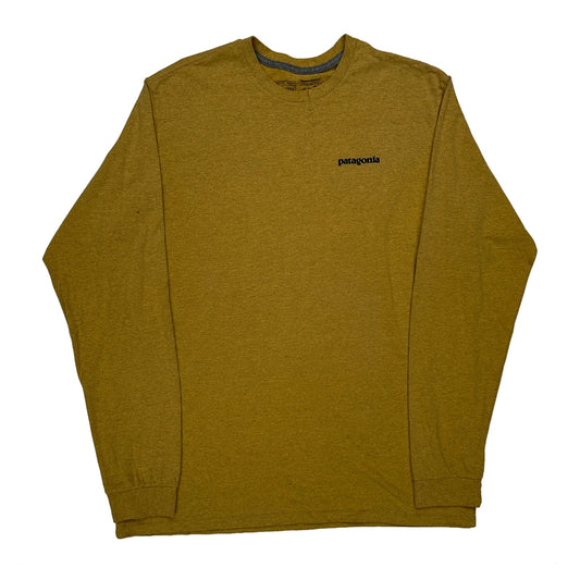 Vintage Patagonia Graphic Long Sleeve T-Shirt - Large Yellow Cotton