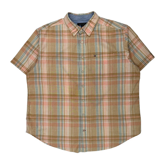 Tommy Hilfiger Checked Short Sleeve Shirt - XL Multicoloured Cotton