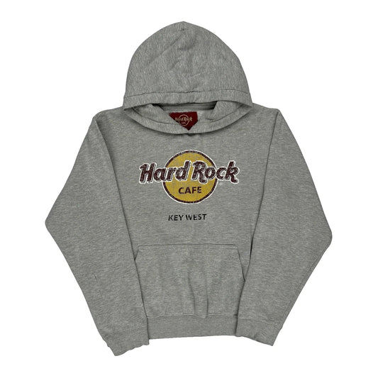 Hard Rock Cafe Graphic Hoodie - Medium Grey Cotton Blend