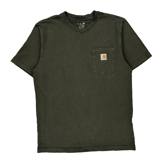 Carhartt T-Shirt - Small Green Cotton