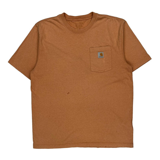 Carhartt T-Shirt - Large Orange Cotton