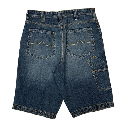 Vintage Urban Pipeline Denim Shorts - 32W 14L Blue Cotton