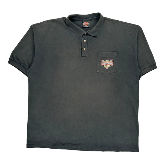 Franklin Park Toledo, Ohio Harley Davidson Graphic Polo Shirt - 3XL Black Cotton