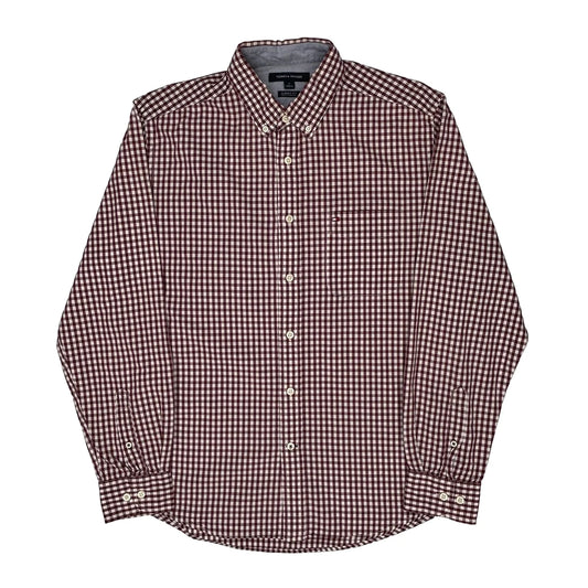 Vintage Tommy Hilfiger Checked Shirt - Medium Red Cotton