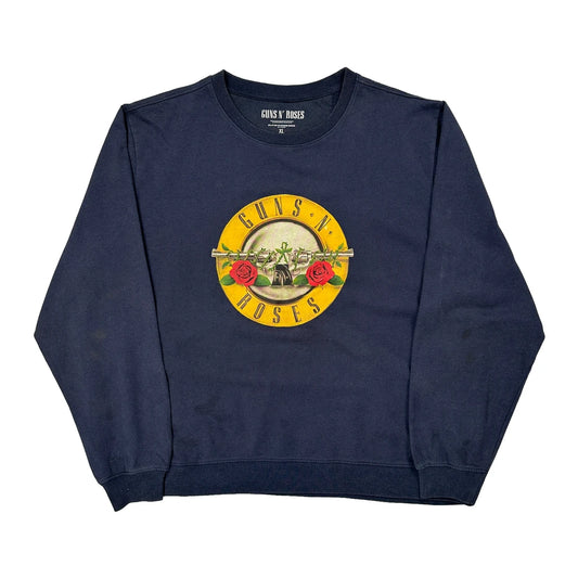 Vintage Band Merchandise Guns N Roses Band Sweatshirt - XL Navy Cotton
