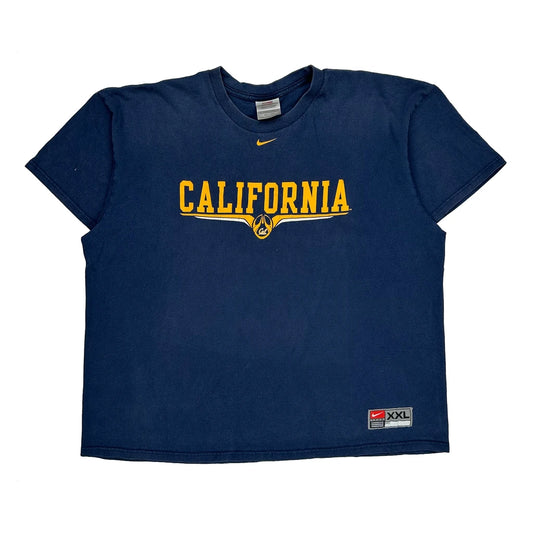 California Nike College T-Shirt - 2XL Blue Cotton