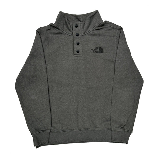 Vintage The North Face 1/4 Zip - XL Grey Cotton Blend
