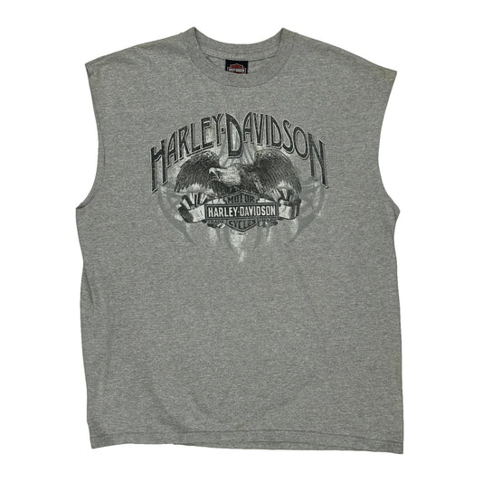 Motor City Harley Davidson Graphic Vest - XL Grey Cotton