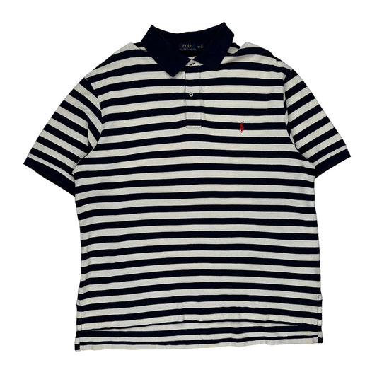 Polo By Ralph Lauren Striped Polo Shirt - 2XL Navy Cotton