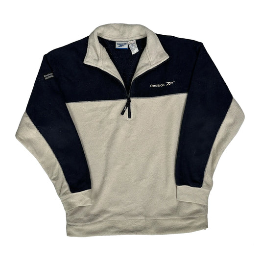 Vintage Reebok Fleece - Large Cream Polyester