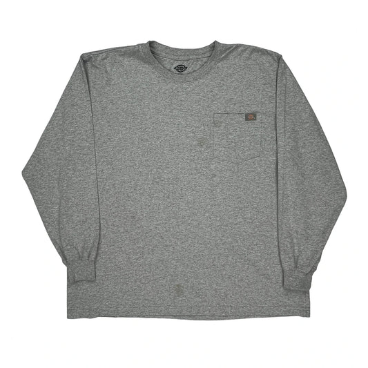 Dickies Long Sleeve T-Shirt - XL Grey Cotton Blend