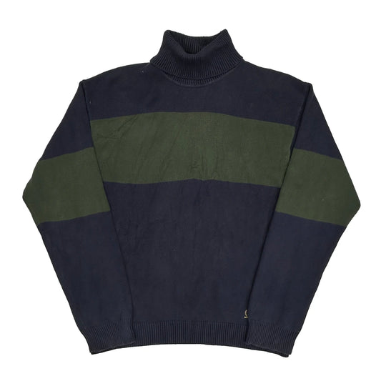 Vintage Tommy Hilfiger Striped Jumper - 2XL Navy Cotton