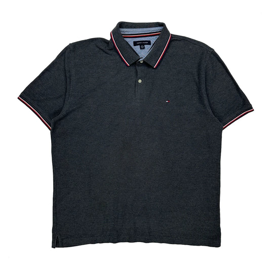 Vintage Tommy Hilfiger Polo Shirt - XL Grey Cotton
