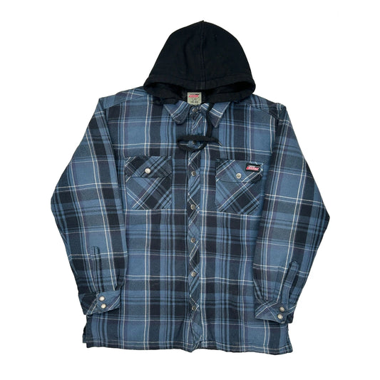 Dickies Checked Overshirt - Large Blue Cotton