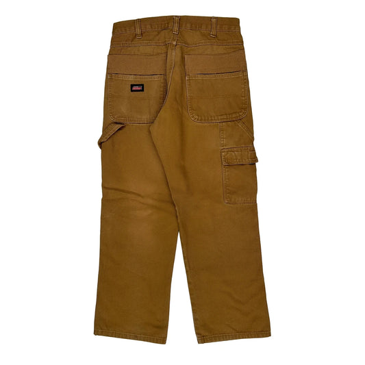 Dickies Double Knee Carpenter Trousers - 31W 28L Brown Cotton
