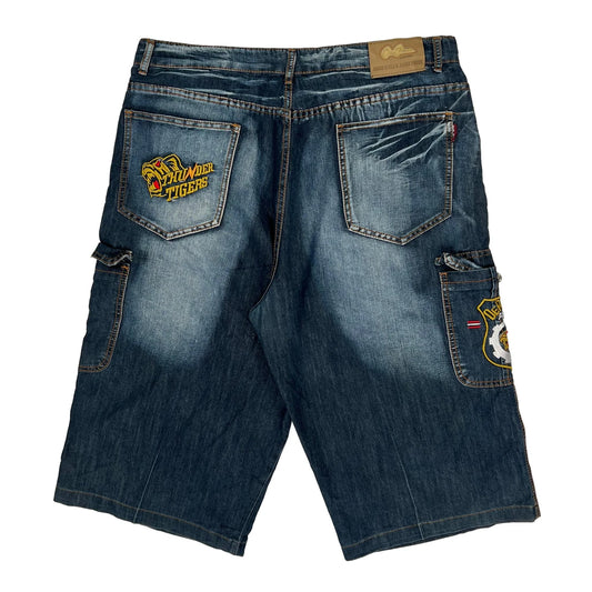 Avon Celli Cargo Shorts - 38″ Waist Acid Wash Denim