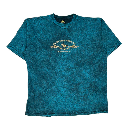 Made In USA Single Stitch Million Dollar Cowboy Bar H.L. Miller T-Shirt - XL Blue Cotton