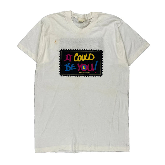 Maryland Lottery Screen Stars Single Stitch T-Shirt - XL White Cotton