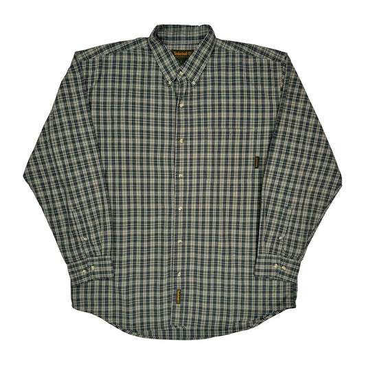 Vintage Timberland Checked Shirt - Large Blue Cotton