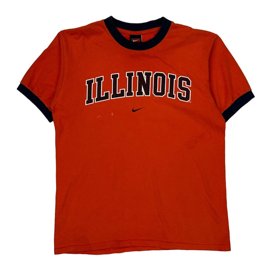Illinois Nike College T-Shirt - Small Orange Cotton