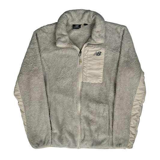Vintage New Balance Fleece Jacket - Large Grey Polyester