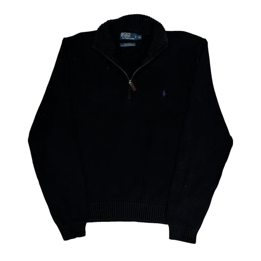 Polo By Ralph Lauren 1/4 Zip - XL Black Cotton