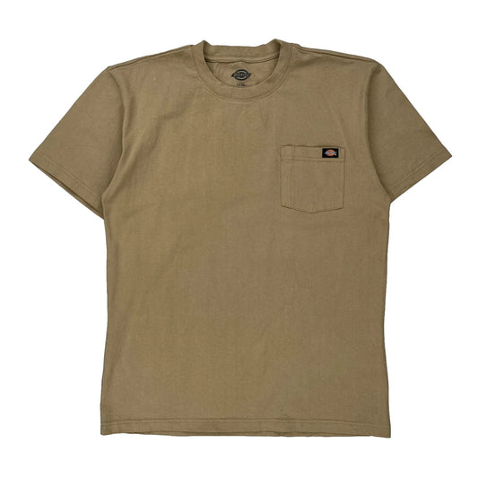 Dickies Tall T-Shirt - Large Beige Cotton