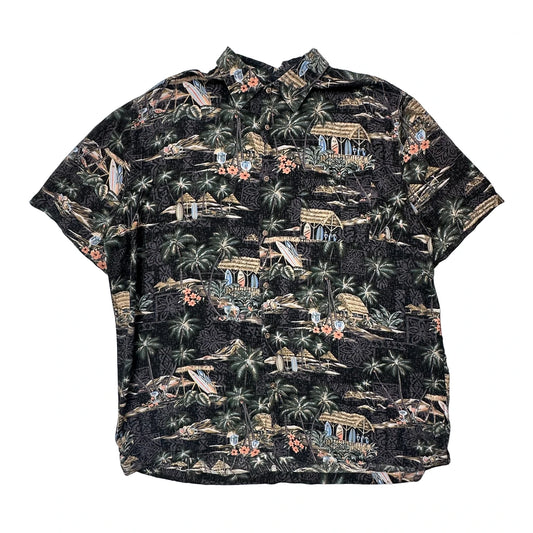 David Taylor Floral Hawaiian Shirt - XL Black Polyester